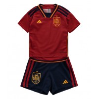 Fotballdrakt Barn Spania Hjemmedraktsett VM 2022 Kortermet (+ Korte bukser)